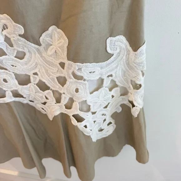 Derek Lam Collective Khaki Lace Sleeveless V Neck Mini Dress Size‎ 50 - Picture 3 of 7